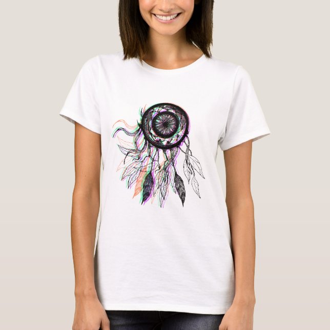 Modern Artistic Native American Dreamcatcher T-Shirt (Front)