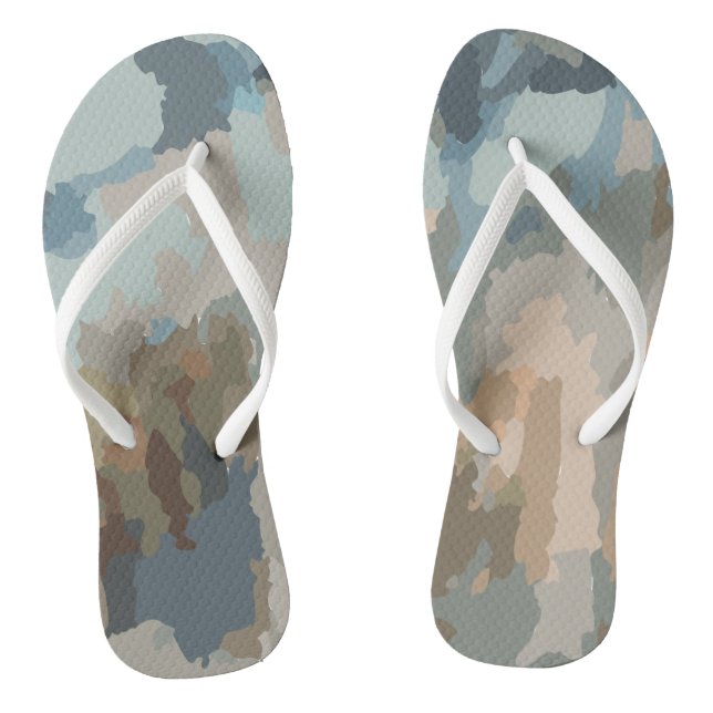 Modern artistic nature colours organic shapes  flip flops (Footbed)