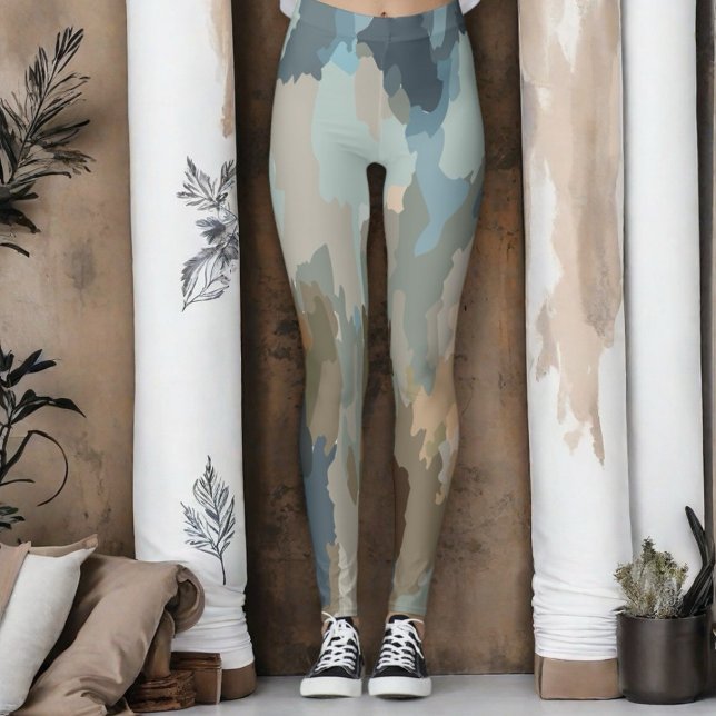 Modern artistic nature colours organic shapes  leggings (Creator Uploaded)