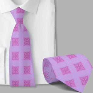 Modern Artistic Pink Geometric Pattern Necktie