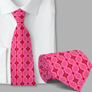 Modern Artistic Pink Geometric Pattern Necktie