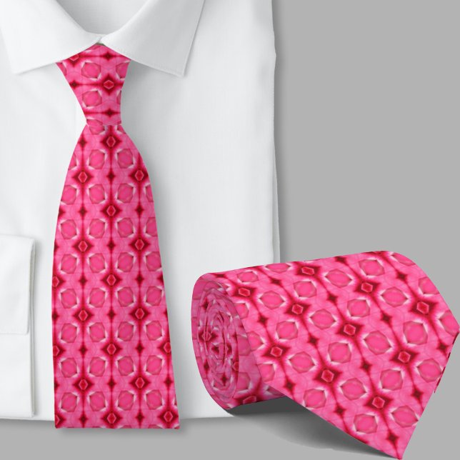 Modern Artistic Pink Geometric Pattern Necktie (Creator Uploaded)