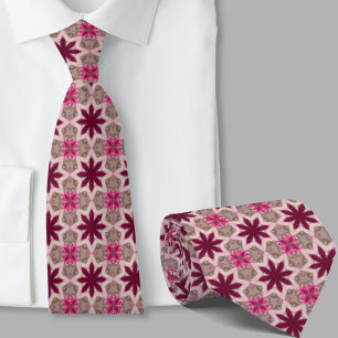 Modern Artistic Pink Star Pattern Necktie