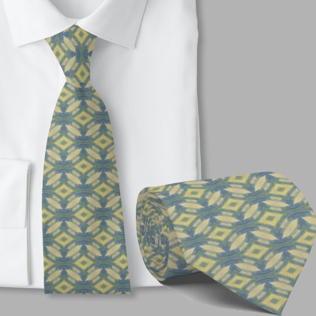 Modern Artistic Sage Green Pattern Necktie (Creator Uploaded)