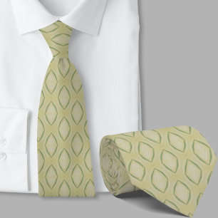 Modern Artistic Sage Green Pattern Necktie