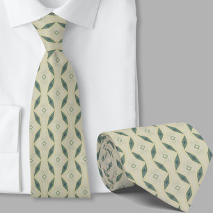 Modern Artistic Sage Green Pattern Necktie