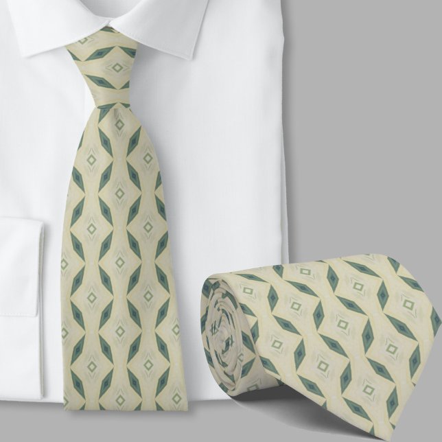 Modern Artistic Sage Green Pattern Necktie (Creator Uploaded)