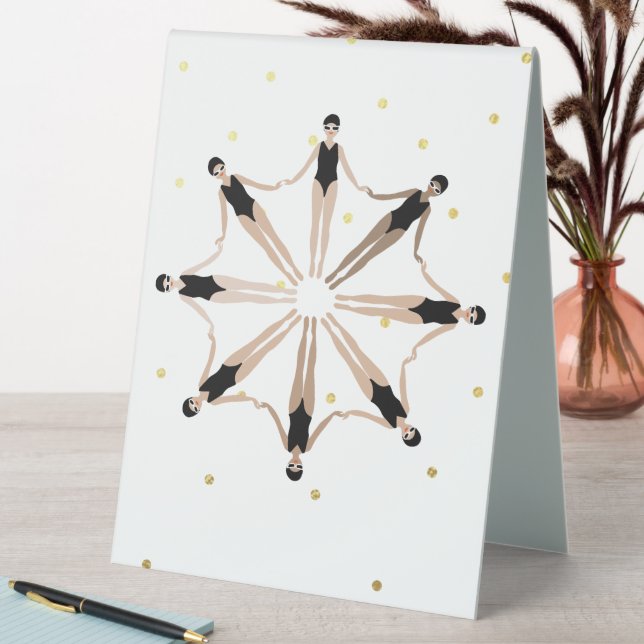 Modern Artistic Synchronised Swimmers Gold Dots   (In SItu (Table))