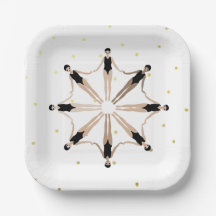 Modern Artistic Synchronised Swimmers Gold Dots