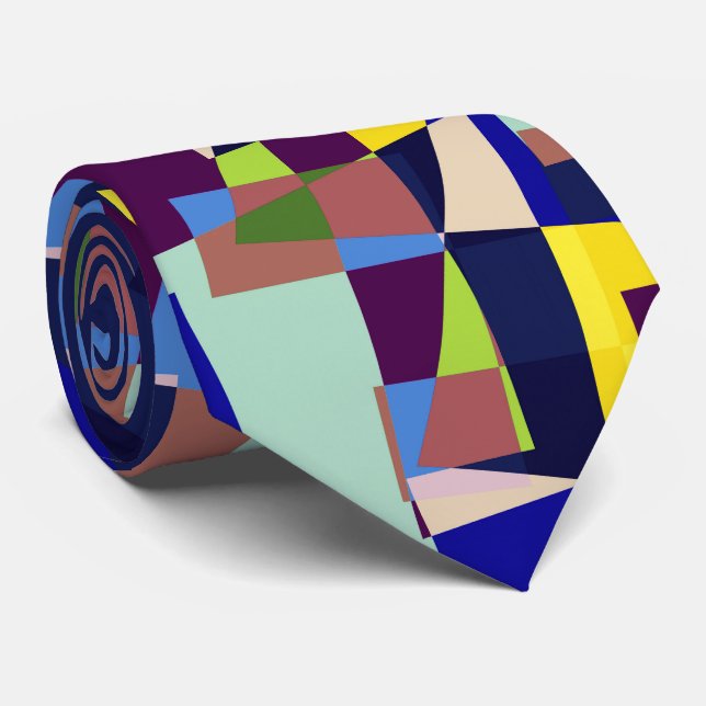 Modern Artistic Terrazzo Style Pattern Tie (Rolled)