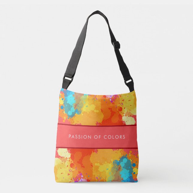 Modern Artistic Watercolor Print Crossbody Bag (Front)
