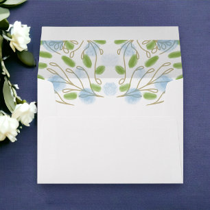 Modern Artistic Watercolor Wedding Lined Envelope