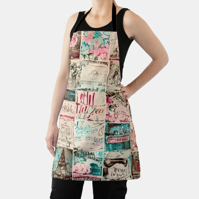 Modern artsy painting collage background  apron (Insitu)