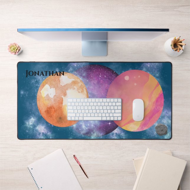 Modern artwork personalised universe background desk mat (Office 1)