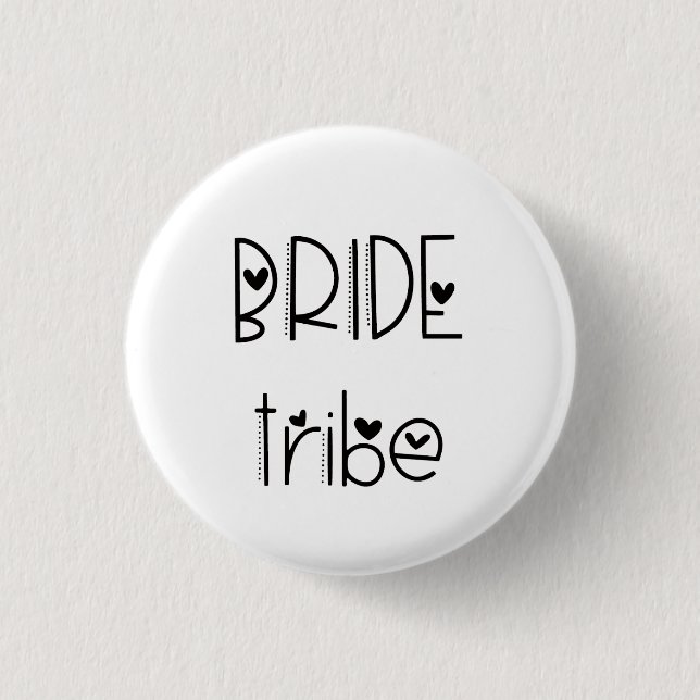 Modern Arty Font Bride Tribe Typography 3 Cm Round Badge (Front)