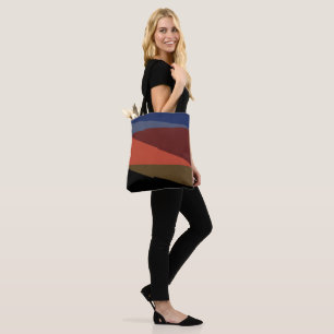 Modern ascending asymmetrical triangle pattern tote bag