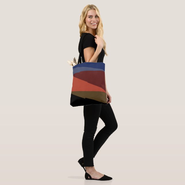Modern ascending asymmetrical triangle pattern  tote bag (On Model)