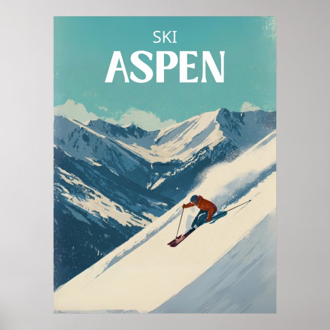 Modern Aspen Colorado Travel Poster (Front)