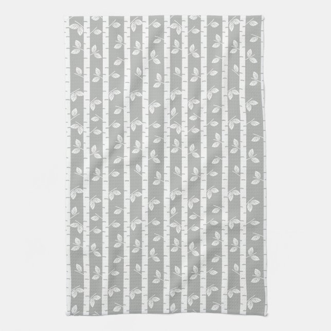 Modern Aspen Trees Tea Towel (Vertical)