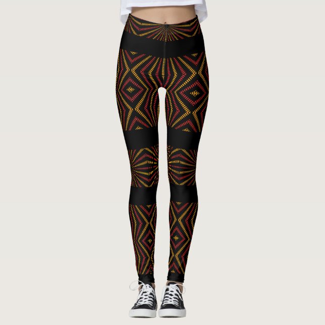 Modern astral geometric art leggings (Front)