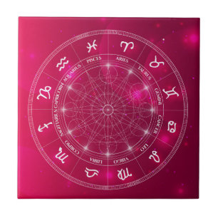 Modern Astrology Wheel zodiac gift Tile