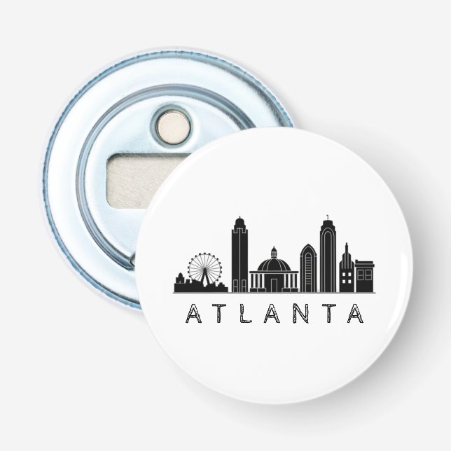 Modern Atlanta Georgia Stylised  Skyline Bottle Opener (Front)