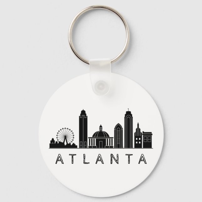 Modern Atlanta Georgia Stylised  Skyline Key Ring (Front)
