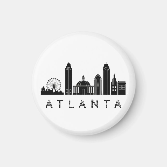 Modern Atlanta Georgia Stylised  Skyline Magnet (Front)