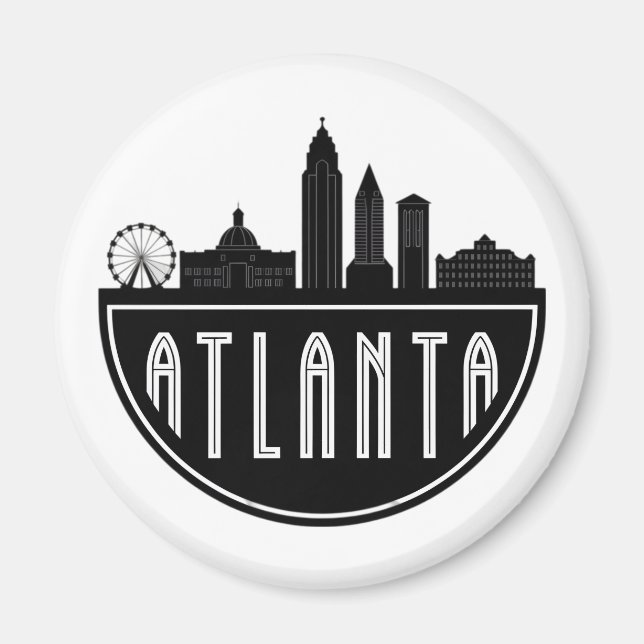 Modern Atlanta Georgia Stylised  Skyline Magnet (Front)