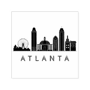 Modern Atlanta Georgia Stylised  Skyline Self-inking Stamp