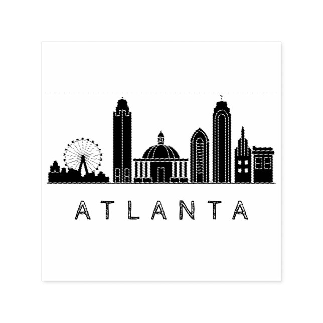 Modern Atlanta Georgia Stylised  Skyline Self-inking Stamp (Design)