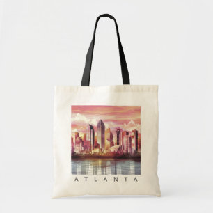 Modern Atlanta Georgia Stylised Watercolor Tote Bag