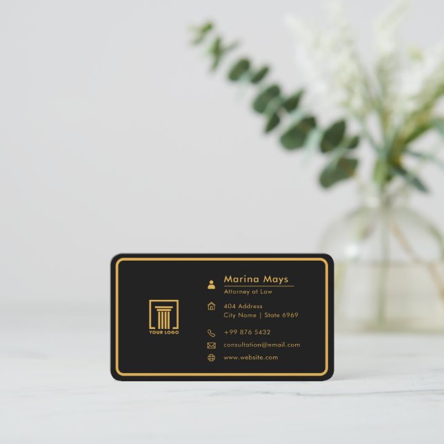 Modern Attorney At Law | Simple Business Card (Standing Front)