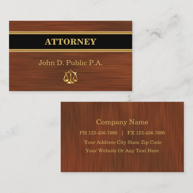 Modern Attorney Business Cards (Front/Back)