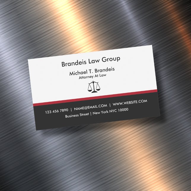Modern Attorney Law Office Magnetic Business Card (Creator Uploaded)
