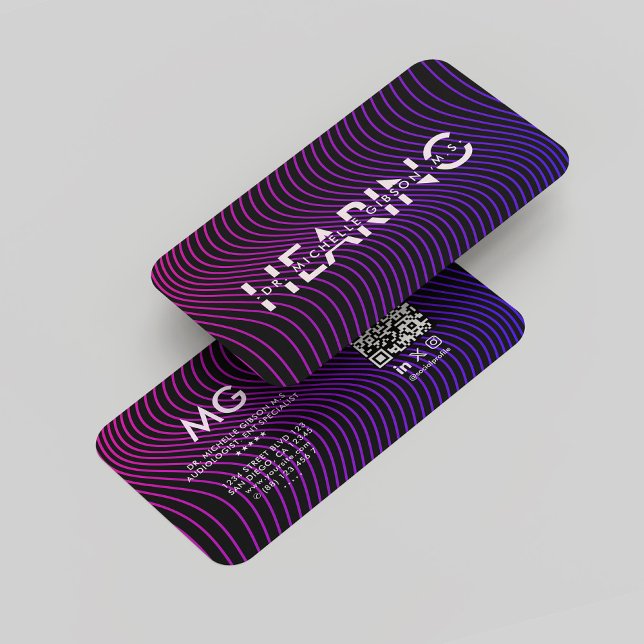 Modern Audiologist Hearing ENT Specialist Purple Business Card (Modern Audiologist Hearing ENT Specialist Purple Business Card
)
