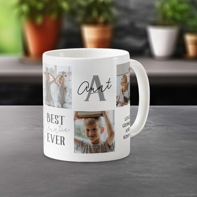 Modern Aunt Auntie Photo Collage Coffee Mug (Creator Uploaded)