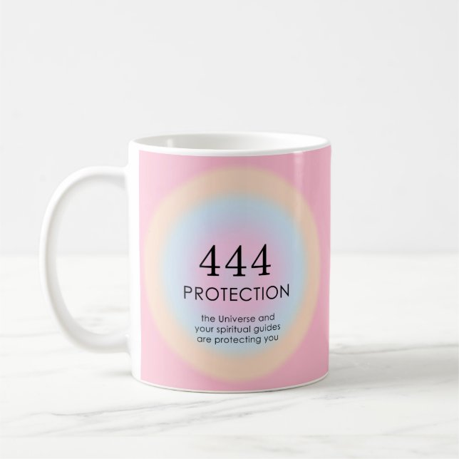 Modern Aura Angel Numbers Numerology 444    Coffee Mug (Left)