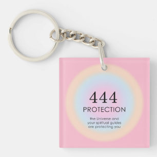 Modern Aura Angel Numbers Numerology 444      Key Ring