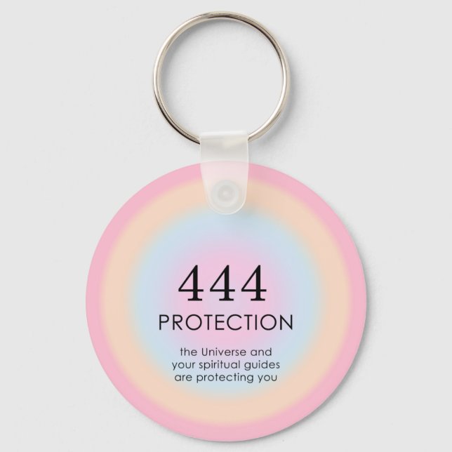 Modern Aura Angel Numbers Numerology 444      Key Ring (Front)