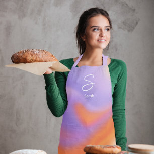 Modern aura colourful gradient typography apron