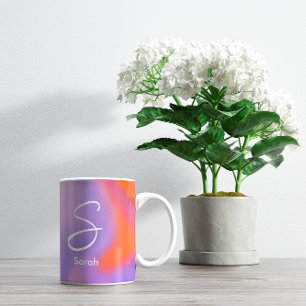 Modern aura colourful gradient typography coffee mug