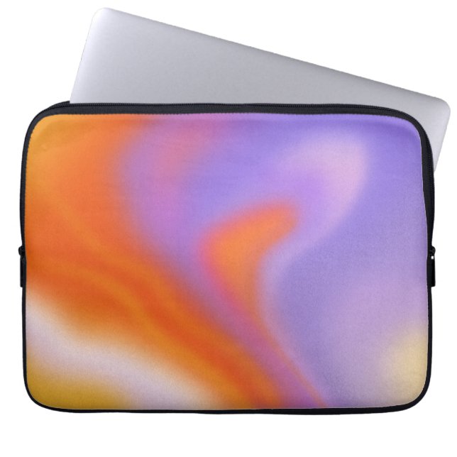 Modern aura colourful gradient typography laptop sleeve (Front)
