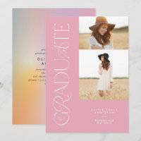 Modern aura pink colourful typography multi photo