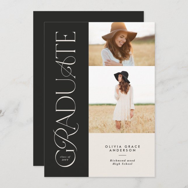 Modern aura pink colourful typography multi photo (Front/Back)