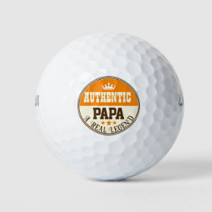 Modern Authentic Papa Black And Orange Text Golf Balls
