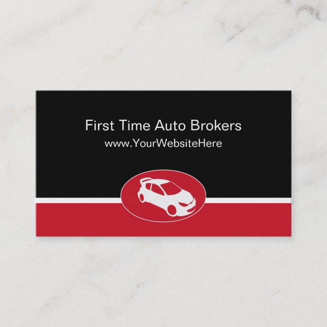 Modern Auto Broker Business Cards (Front)
