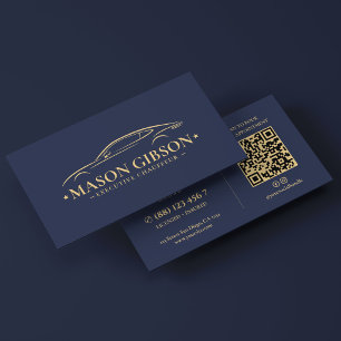 Modern Auto Car Driver Transport Company Dark Blue Business Card