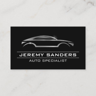 Modern Auto Car Logo   Metallic Shine Business Card