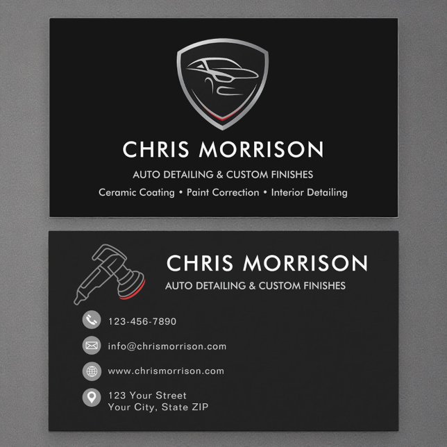 Modern Auto Detailing and Ceramic Coating Business Card (Creator Uploaded)